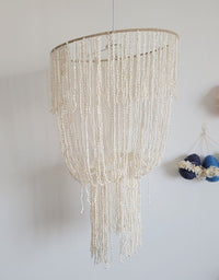 Handcrafted Shell Beaded Chandelier – Coastal Bohemian Lighting