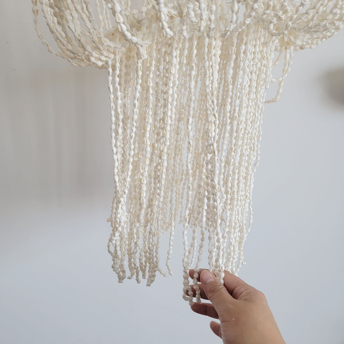 Handcrafted Shell Beaded Chandelier – Coastal Bohemian Lighting