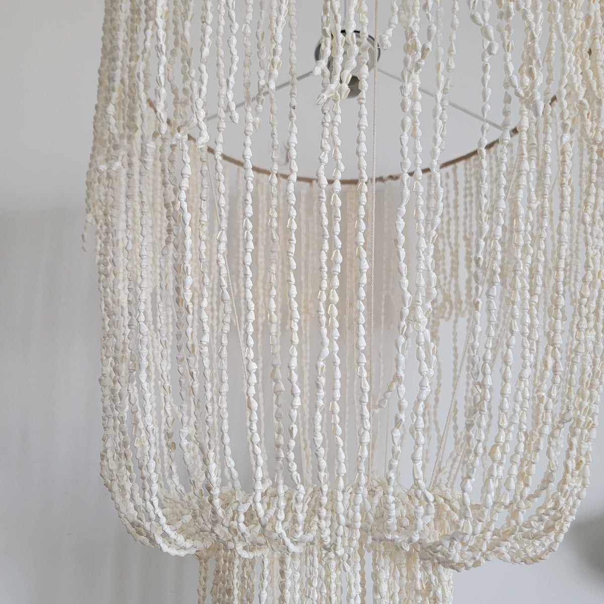 Handcrafted Shell Beaded Chandelier – Coastal Bohemian Lighting