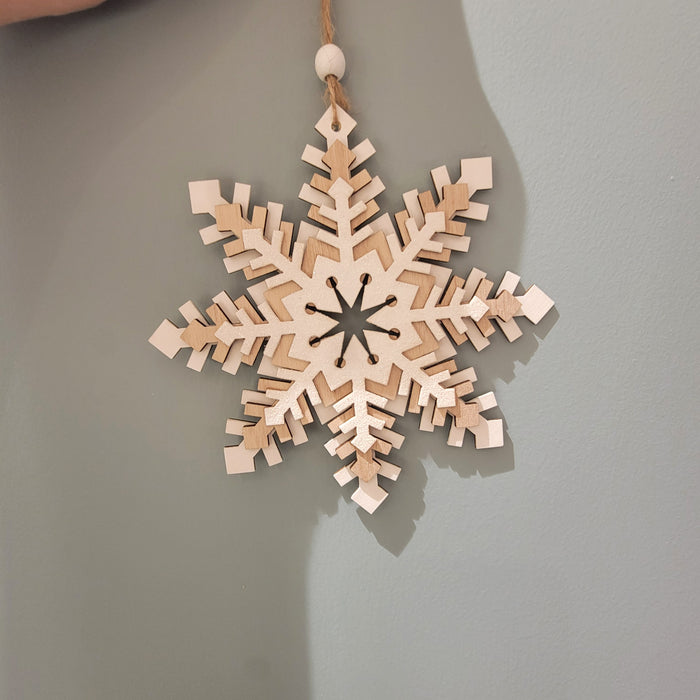 4pcs/pack christmas ornament gift items Vintage - Style “Xmas White/Tan Snowflake w Ornament - Christmas Decor