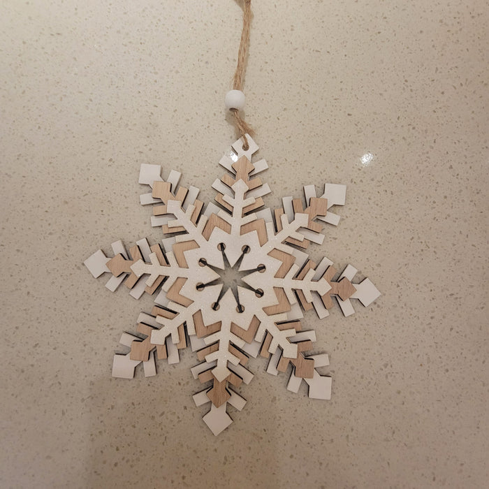4pcs/pack christmas ornament gift items Vintage - Style “Xmas White/Tan Snowflake w Ornament - Christmas Decor