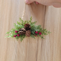 free shipping Christmas Pinecone & Red Berry Garland - Festive Wall Decor winter hanging ornament 4pcs/pack