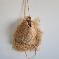 Fringed Raffia Tote Bag | Handwoven Boho Beach Shoulder Bag