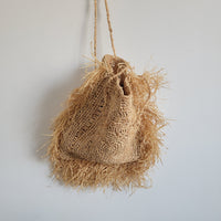 Fringed Raffia Tote Bag | Handwoven Boho Beach Shoulder Bag