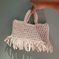 CROCHET Storage bag Small Crochet Cosmetic Bag | Recycled T-Shirt Yarn | Eco-Friendly Crochet Clutch | Handmade Toiletry Bag