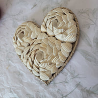 Seashell Heart Wall Art - Nautical Beachy Home Decor for Bedroom/Living Room shell decoration home decor gifts sea shells boho hanging heart  Handmade Heart - Shaped Seashell Wall Decor | Coastal Home Decoration