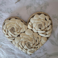 Seashell Heart Wall Art - Nautical Beachy Home Decor for Bedroom/Living Room shell decoration home decor gifts sea shells boho hanging heart  Handmade Heart - Shaped Seashell Wall Decor | Coastal Home Decoration