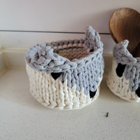 handwork crochet STORAGE Boxes fox shape, Handcrafted Crochet fox- themed Storage Containers 2sizes asst.