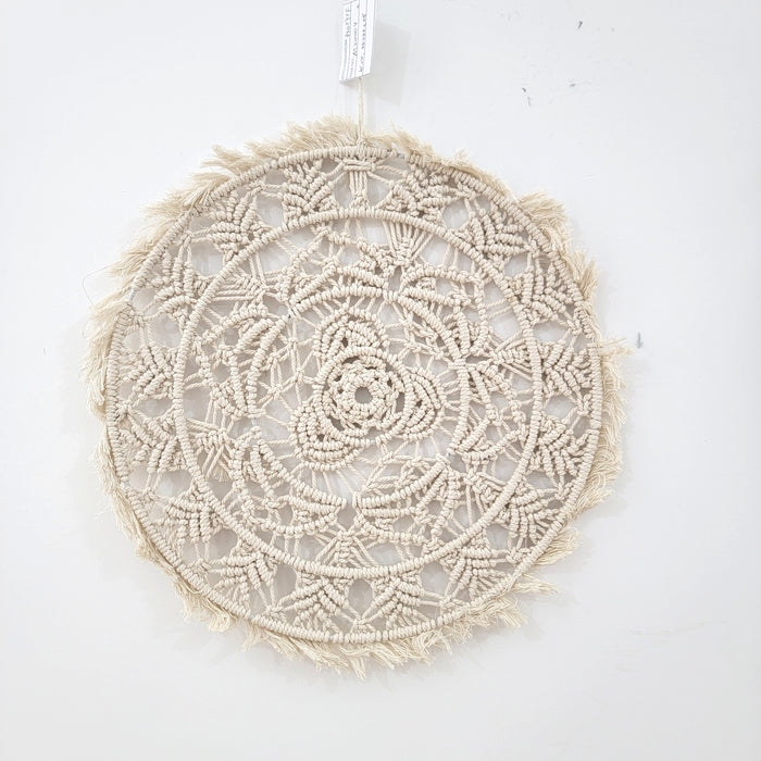 Bohemian Macrame Wall Hanging - Circular Woven Tapestry for Home Decor Handcrafted macrame wall piece  Bohemian interior decor wall hanging