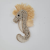 Seashell & Raffia Seahorse Wall Decor - Boho 