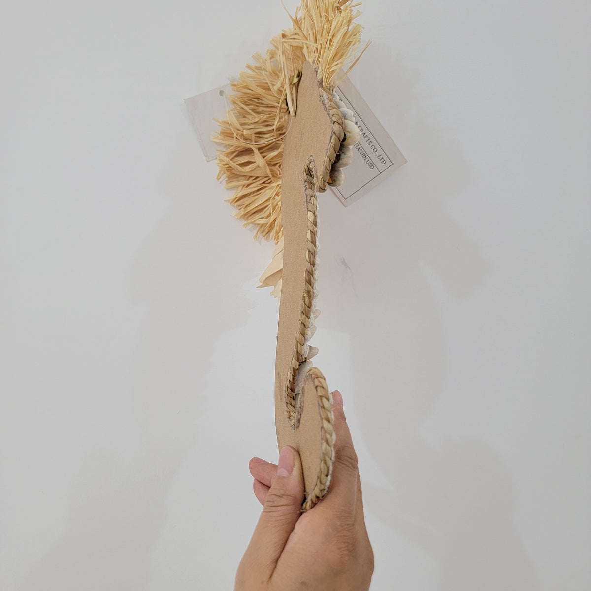 Seashell & Raffia Seahorse Wall Decor - Boho 