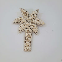 Sea shells coconut palm BOHO shells coconut handwork handcrafted seashell decor palm tree wall art