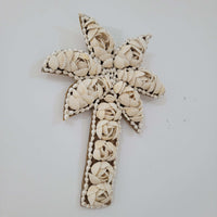 Sea shells coconut palm BOHO shells coconut handwork crafted seashell palm wall decor for coastal home decoration.