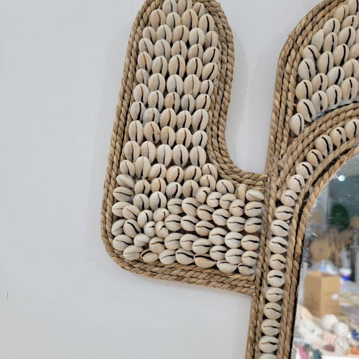 Decorative Mirror wall decoration seashells mirror boho decorative mirror home decoration cactus shape