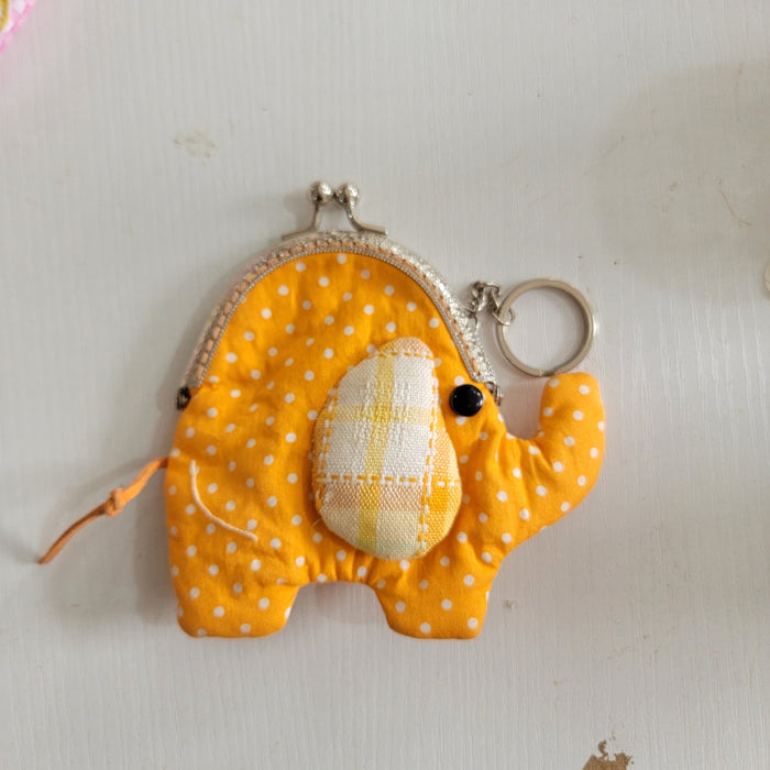 Adorable Kiss - Lock Coin Purse with Keychain CUT elephant BIRD SHAPE Lock Wallet with Key Ring for Small Essential GIFTS GIFT ITEMS
