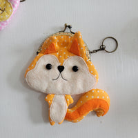 Adorable Kiss - Lock Coin Purse with Keychain CUT FOX SHAPE Lock Wallet with Key Ring for Small Essentials CHRISTAS GIFTS GIFT ITEMS