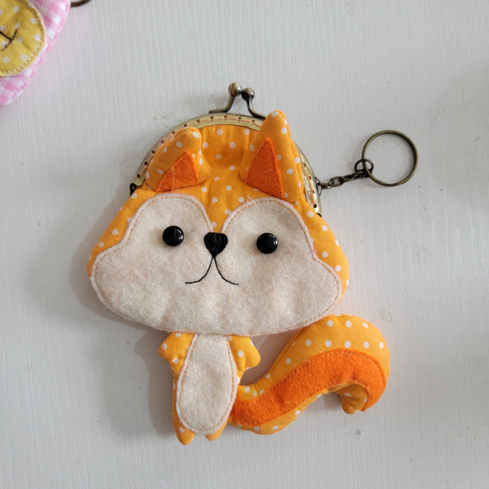 Adorable Kiss - Lock Coin Purse with Keychain CUT FOX SHAPE Lock Wallet with Key Ring for Small Essentials CHRISTAS GIFTS GIFT ITEMS
