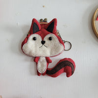 Adorable Kiss - Lock Coin Purse with Keychain CUT FOX SHAPE Lock Wallet with Key Ring for Small Essentials CHRISTAS GIFTS GIFT ITEMS