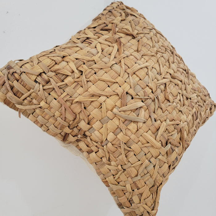 Natural Fiber weaving Pillow cushion crochet cushion Water hyacinth boho style Natural Woven Seagrass Square Decorative Pillow - Boho Home Decor Cushion
