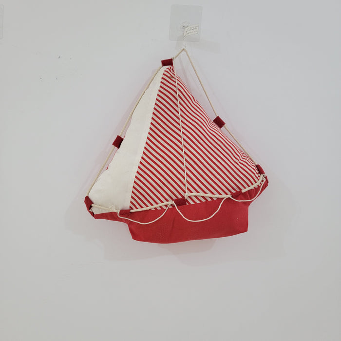 cushion Nautical Sailboat Plush Decor - Handmade Fabric Boat cushion Coastal Nursery Decor