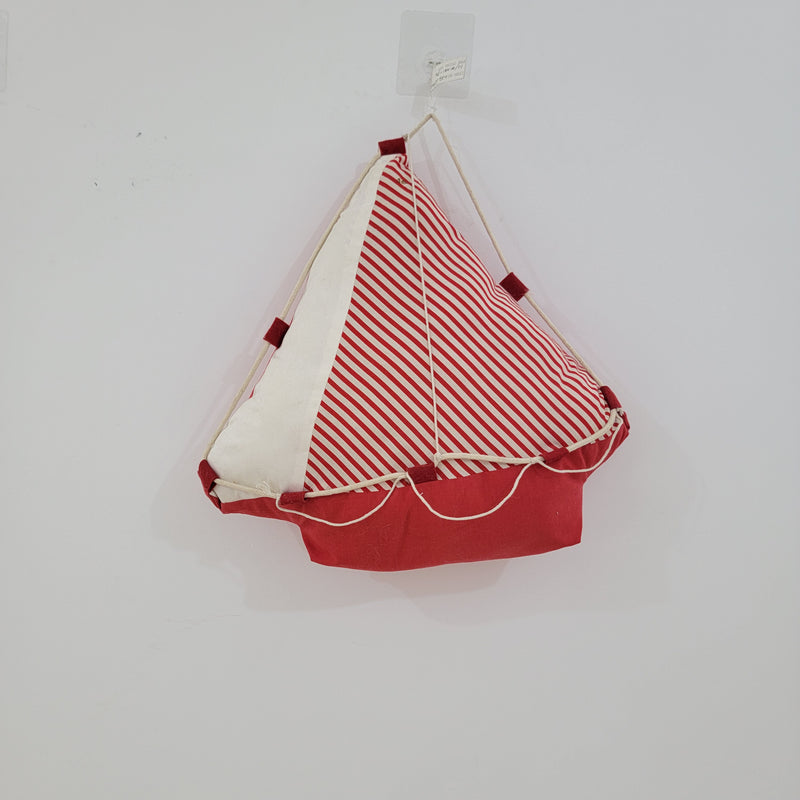 cushion Nautical Sailboat Plush Decor - Handmade Fabric Boat cushion Coastal Nursery Decor