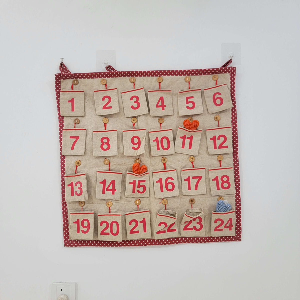 fabric Advent Calendar 24days christmas decor christmas gift