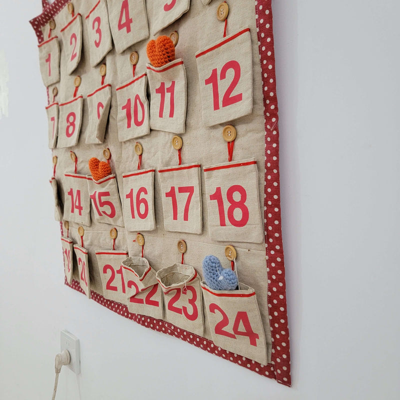 fabric Advent Calendar 24days christmas decor christmas gift