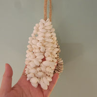Handmade Cowrie Shell Tassel Wall Hanging | Neutral Boho Coastal Decor