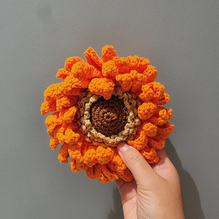 Handmade Boho crochet sunflower Autumn flowers Keyring for Bag Decoration bag charm handwoven key accessory eco-friendly keychain artisan keychains unique gifts