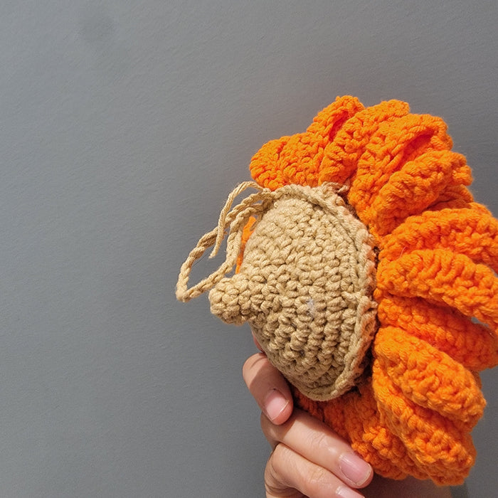 Handmade Boho crochet sunflower Autumn flowers Keyring for Bag Decoration bag charm handwoven key accessory eco-friendly keychain artisan keychains unique gifts