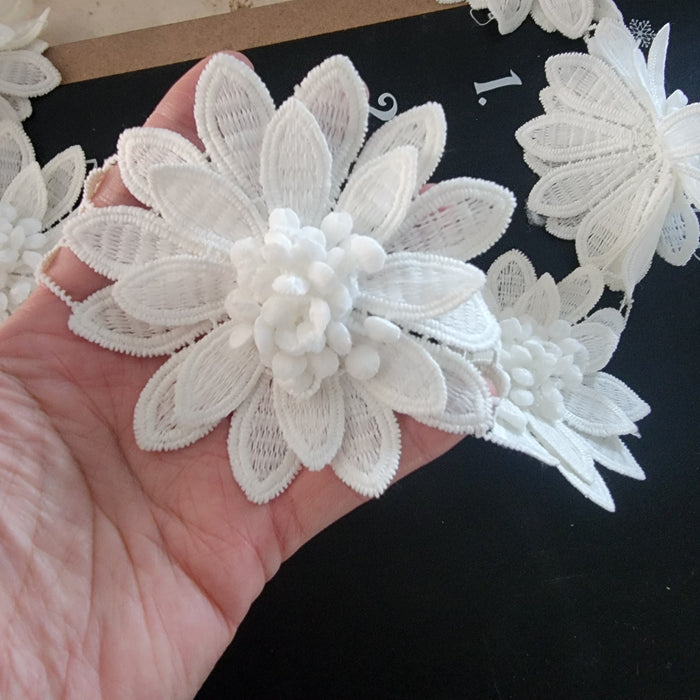 10meters 3D flower Lace Trim Fabric 10cm Sewing Accessories For Wedding Dress Clothing Diy Crafts Supplies Flower Decor