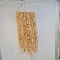 Handmade Beaded Raffia Tassel Wall Hanging | Boho Wedding Decor