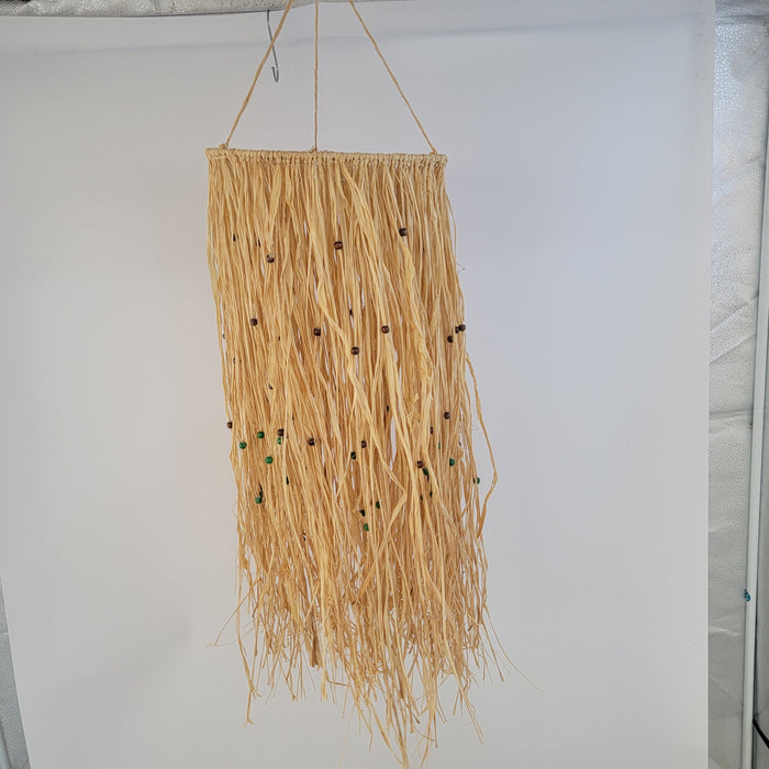 Handmade Beaded Raffia Tassel Wall Hanging | Boho Wedding Decor