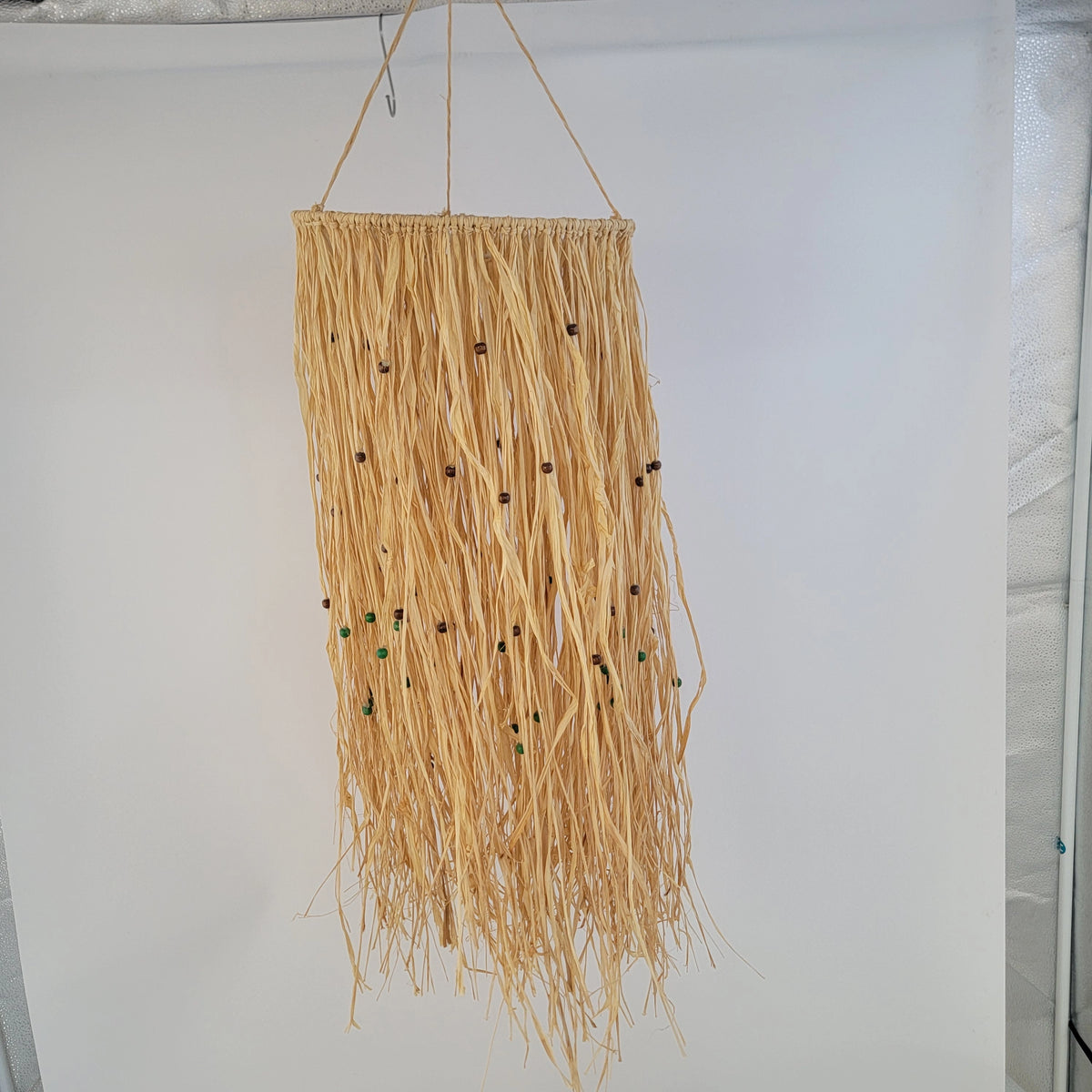 Handmade Beaded Raffia Tassel Wall Hanging | Boho Wedding Decor