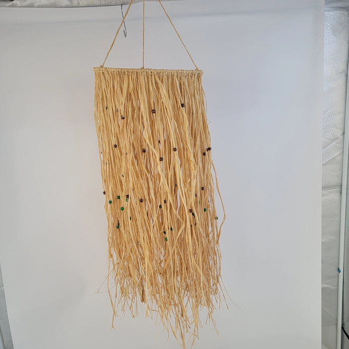 Handmade Beaded Raffia Tassel Wall Hanging | Boho Wedding Decor