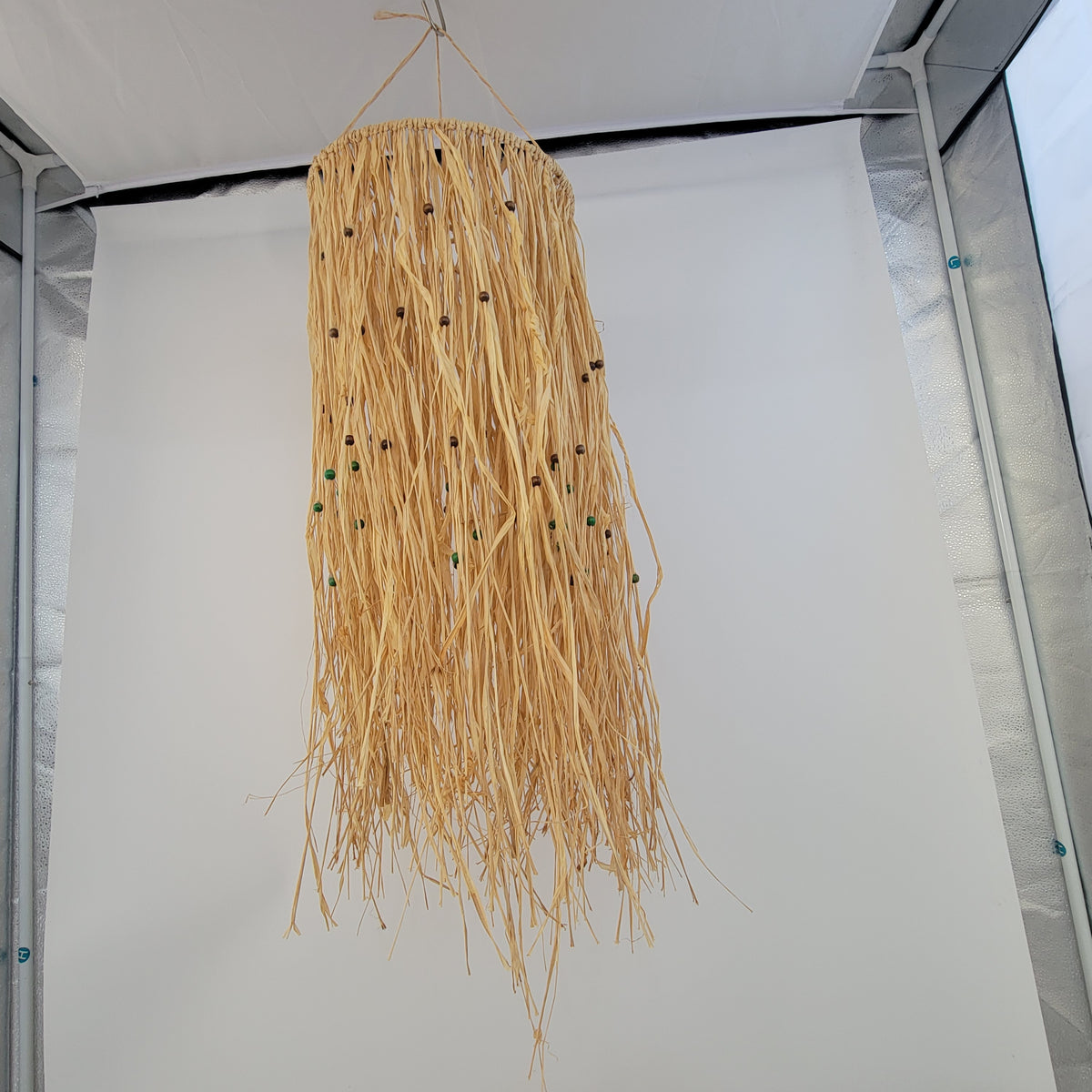 Handmade Beaded Raffia Tassel Wall Hanging | Boho Wedding Decor