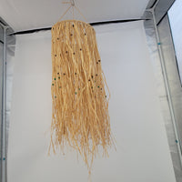 Handmade Beaded Raffia Tassel Wall Hanging | Boho Wedding Decor