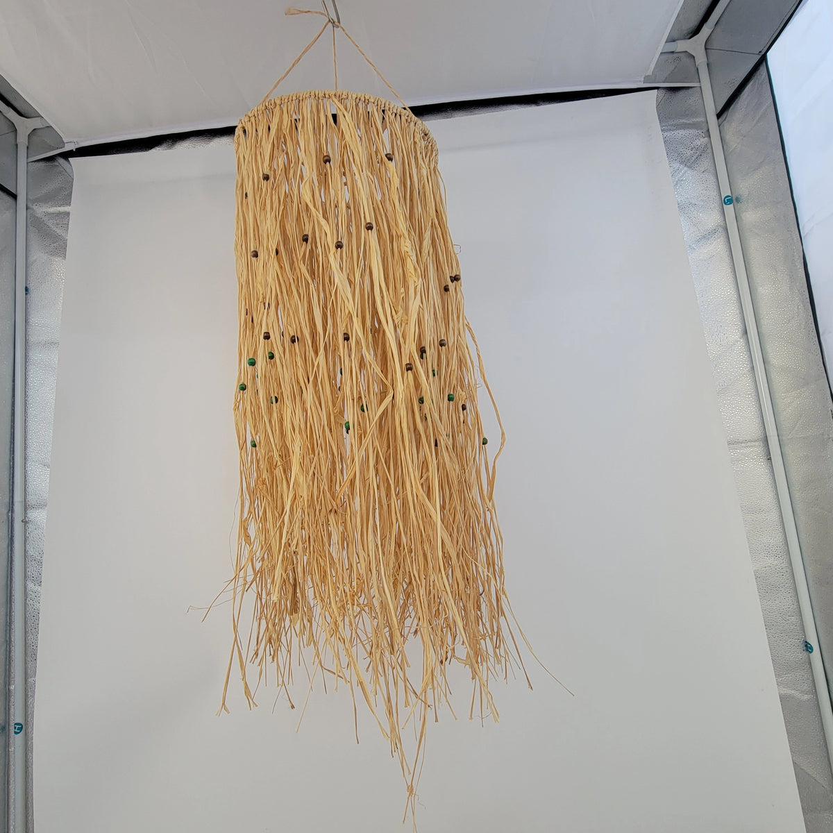 Handmade Beaded Raffia Tassel Wall Hanging | Boho Wedding Decor