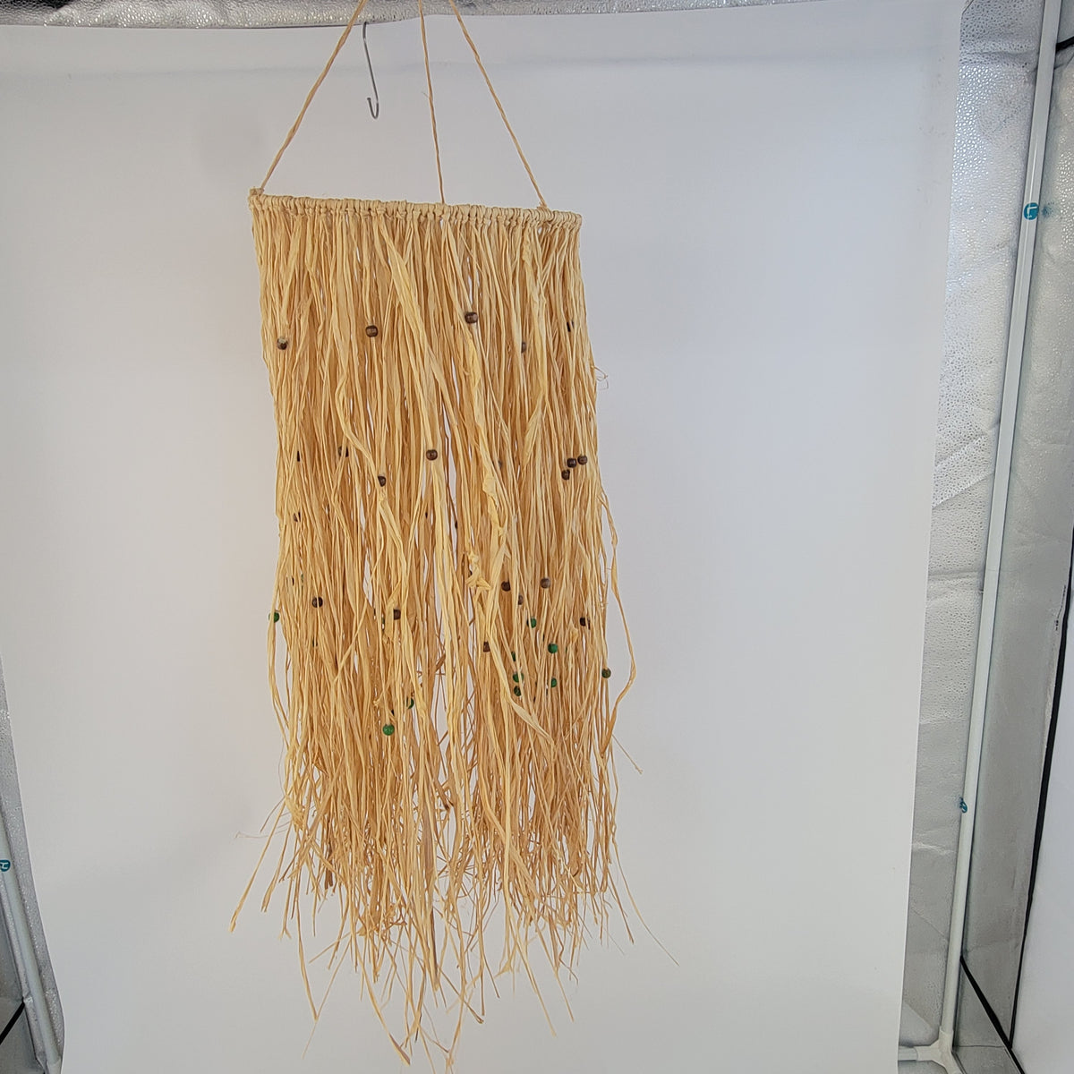 Handmade Beaded Raffia Tassel Wall Hanging | Boho Wedding Decor