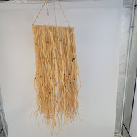 Handmade Beaded Raffia Tassel Wall Hanging | Boho Wedding Decor