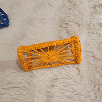 4pcs/packet Elevate Your Tabletop Hand-Braided Raffia Sunburst Tissue Ring Chic Handmade Boho Tissue Decor