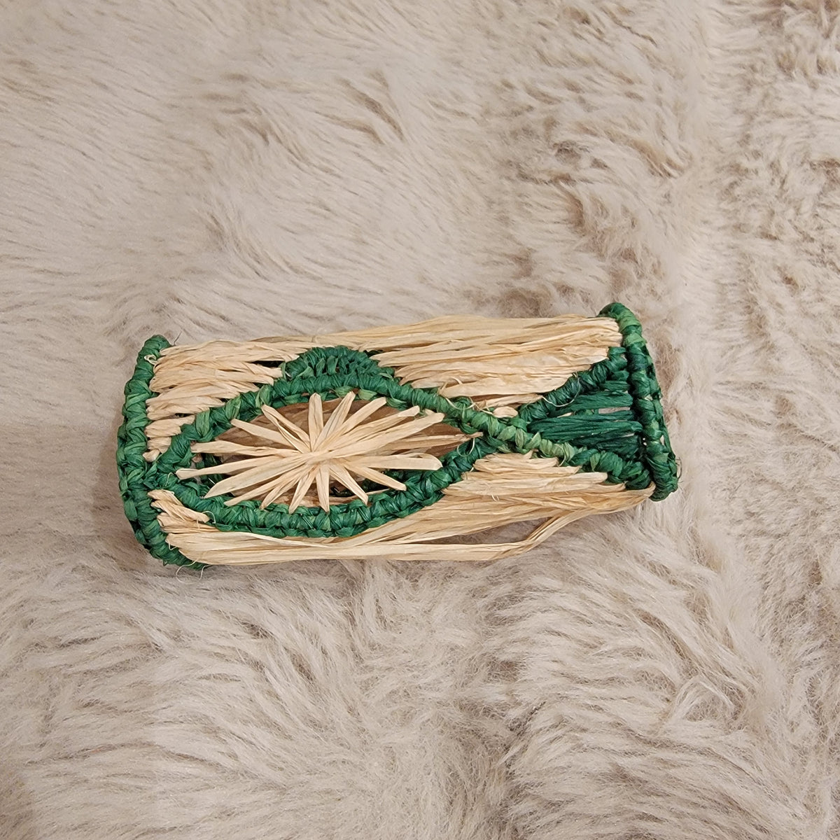 4pcs/packet Elevate Your Tabletop Hand-Braided Raffia Sunburst Tissue Ring Chic Handmade Boho Tissue Decor