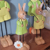 2designs 2sizes X1=4pcs/set Hand-Carved Easter Bunny Standing Decoration Carved Bunny Happy Easter Easter decoration