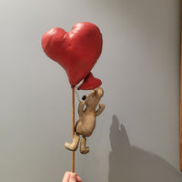 Valentine's Day hearts with mouse pick Valentine's Decoration Figurines Valentine's Day Decor
