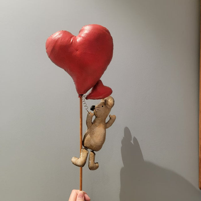 Valentine's Day hearts with mouse pick Valentine's Decoration Figurines Valentine's Day Decor