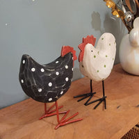 Set of 2 Hand-carved wooden chicken Whimsical Handmade Gift & Tabletop Decor Happy Easter Easter decoration