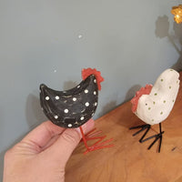 Set of 2 Hand-carved wooden chicken Whimsical Handmade Gift & Tabletop Decor Happy Easter Easter decoration