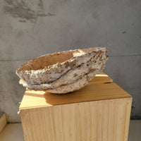 Handcrafted Paper Mache Bowl Recycled Paper Waste, sand Color