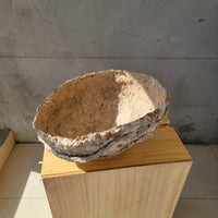 Handcrafted Paper Mache Bowl Recycled Paper Waste, sand Color