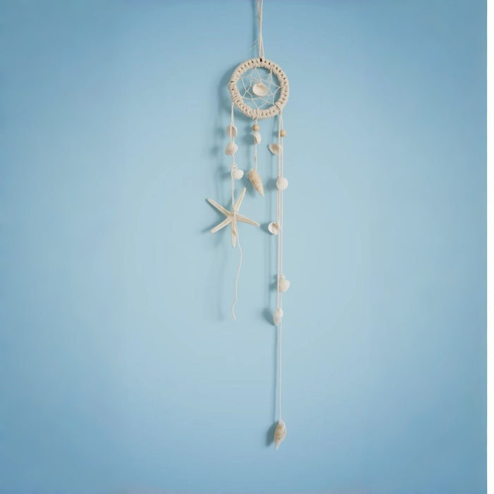 Coastal Seashell Macramé Dreamcatcher – Handwoven Wall Hanging Bring the Calming Essence of the Ocean into Your Home